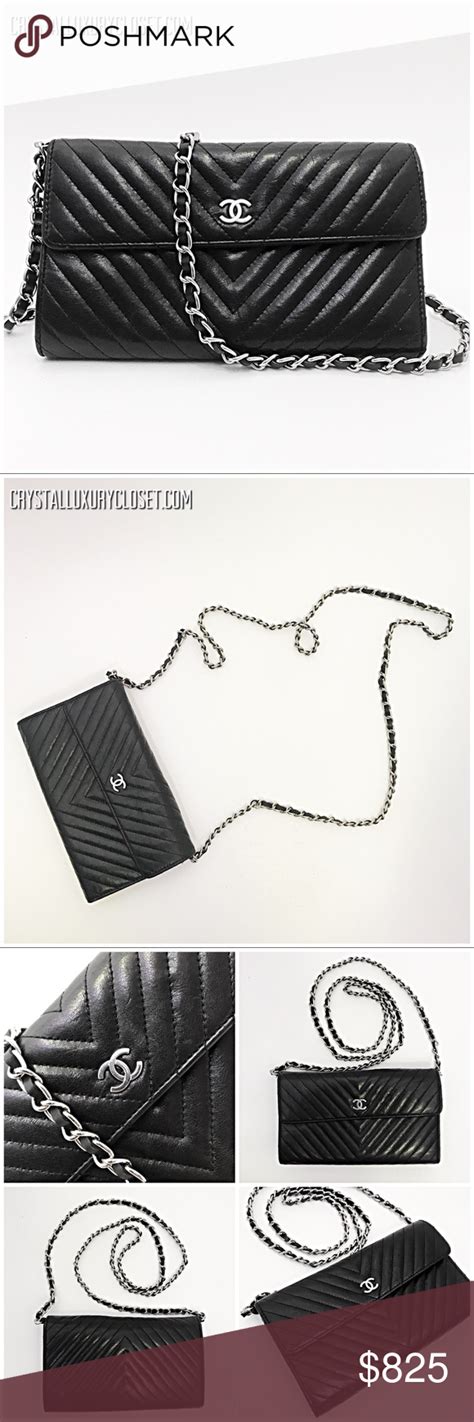 chanel chevron classic|Chanel Chevron wallet on chain.